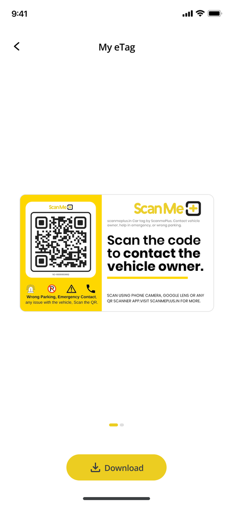 Digital eTag with the QR sticker